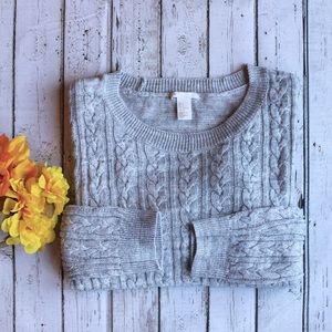 H&M Grey Cable Knit Sweater